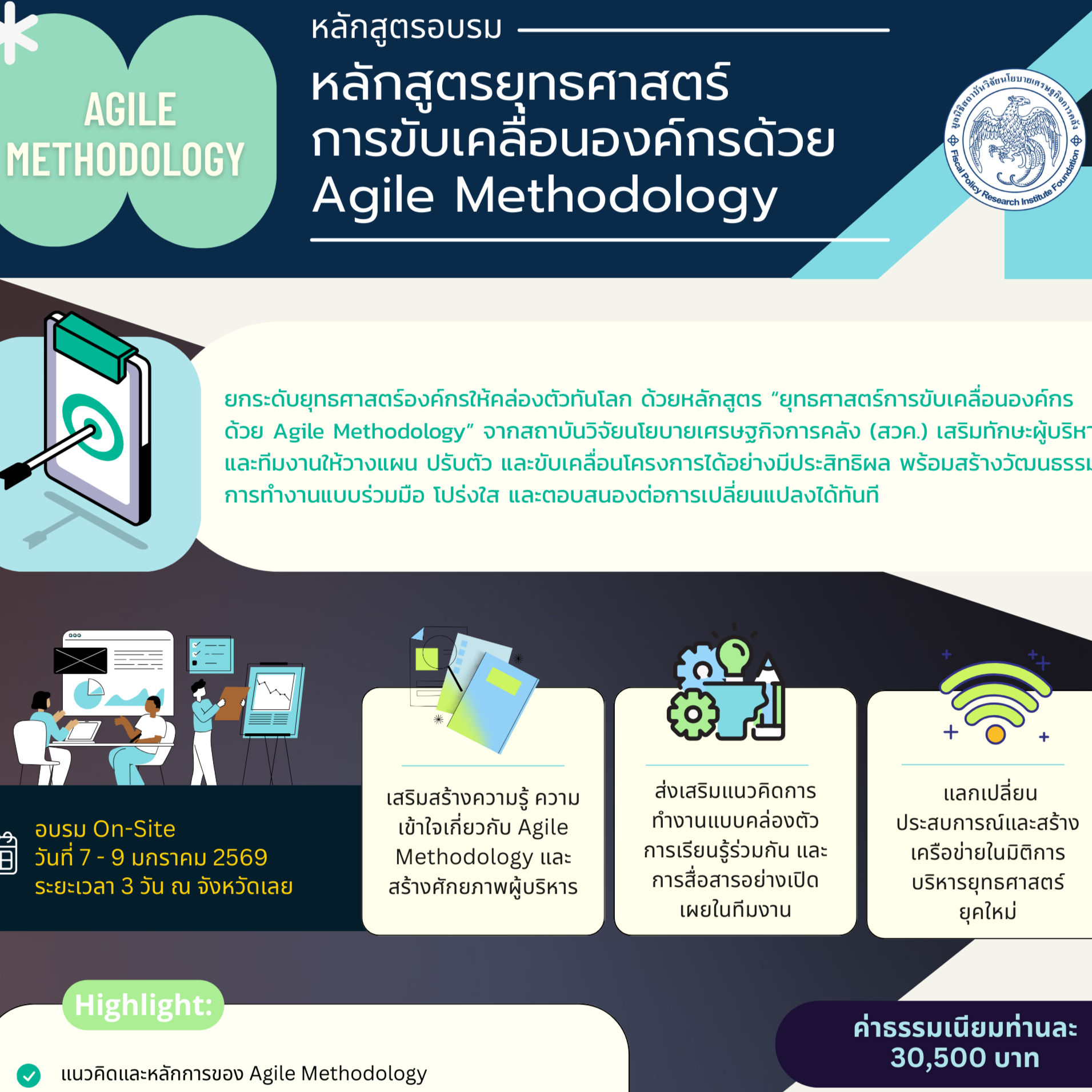หลักสูตรยุทธศาสตร์การขับเคลื่อนองค์กรด้วย Agile Methodology